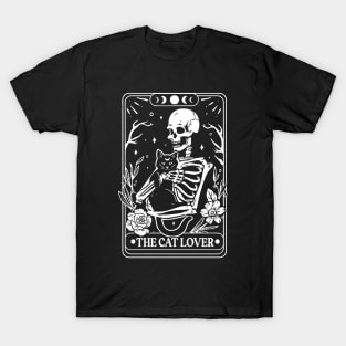 The cat lover tarot, Shirt, Skeleton Tarot Card Shirt, Tarot flower skull shirt, Flower Skull Shirt, Tarot Card Lover Shirt, Skeleton T-Shirt